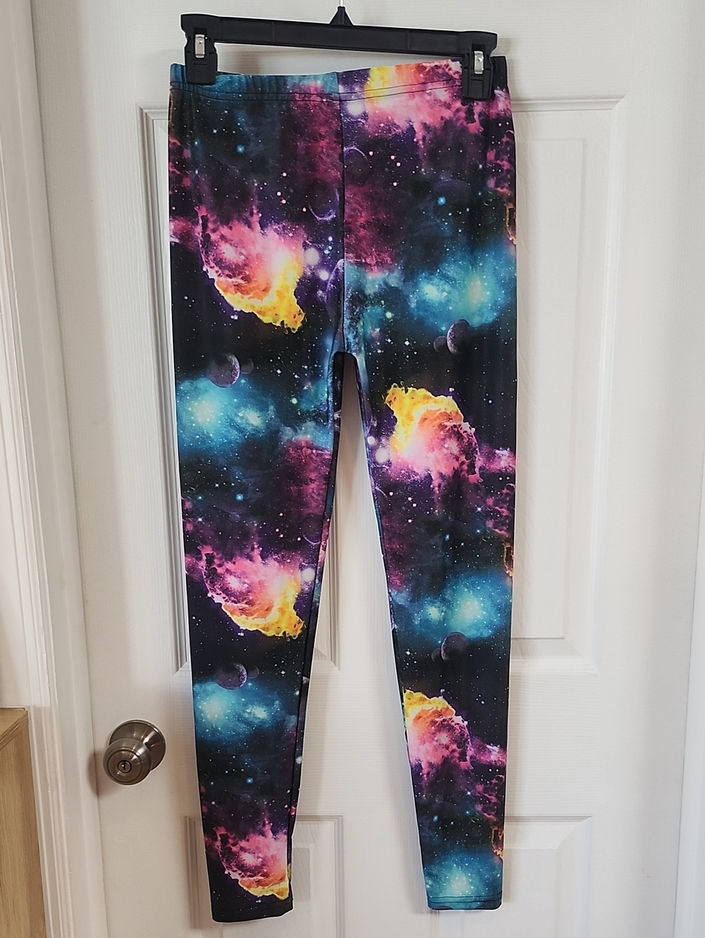 Womens Cosmic Print Leggings - Multi-Color Galaxy